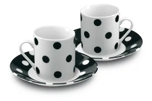 Фарфоровый набор на две персоны в подарочной упаковке, белый, черный