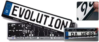 Рамка для автомобильного номера с полем для рекламы, черный