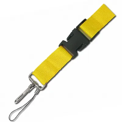 Ланъярд, ширина тесьмы 2 см, нижняя часть отстегивается, 7108480, желтый