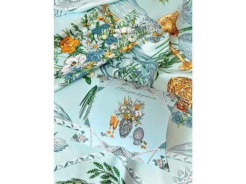 Платок Мелодия хрусталя, голубой