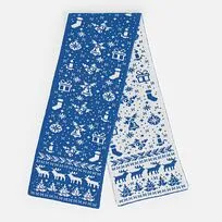 Шарф Holidale, синий с молочным