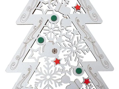 Шкатулка из фанеры в виде елки Firytale , серебристая