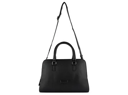 Сумка женская BUGATTI Elsa, чёрная, воловья кожа/полиэстер, 32х13х22 см