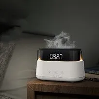 Светодиодный USB увлажнитель-ароматизатор Brava с часами с подсветкой, белый