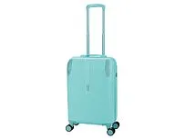 Чемодан TORBER В Отпуск, бирюзовый, ABS-пластик, 41 х 25 х 61 см, 48 л, 2,7 кг