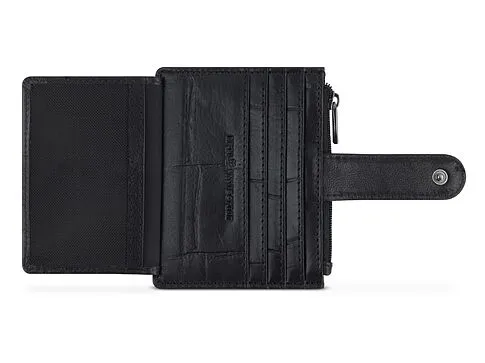 Портмоне для кредитных карт BUGATTI Nevio, чёрный, воловья/полиэстер, 12,5х2,5х9,3 см