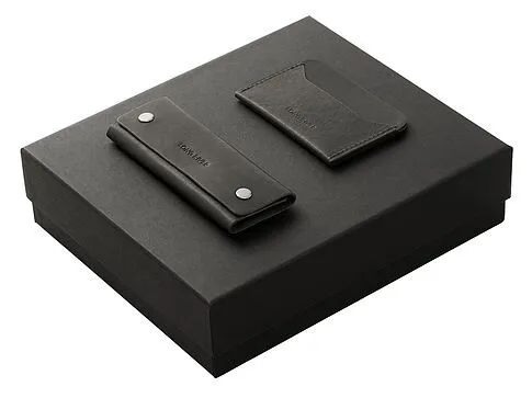 Подарочный набор Long River: картхолдер, ключница, черная коробка