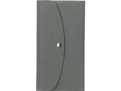 Органайзер для документов на кнопке с отделением для купюр и ручки, упаковка в индивидуальный пакет, серый