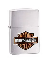 Зажигалка ZIPPO Harley-Davidson, с покрытием Brushed Chrome, латунь/сталь, матовая, серебристый