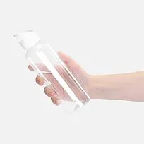 Бутылка для воды Plaske, прозрачная с белой крышкой