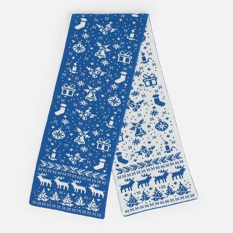 Шарф Holidale, синий с молочным