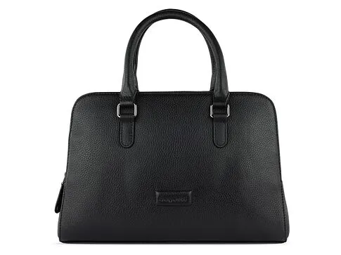 Сумка женская BUGATTI Elsa, чёрная, воловья кожа/полиэстер, 32х13х22 см