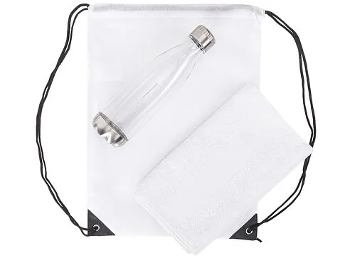 Спортивный набор с бутылкой и полотенцем Beginner, белый