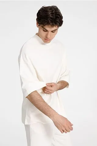 Футболка оверсайз унисекс T9, молочно-белая