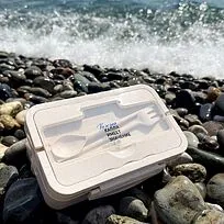 Ланчбокс (контейнер для еды) Hapler из пшеничного волокна, бежевый