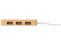 USB хаб с подсветкой лого Reedia S5, 3*USB, 1*Type C, бамбук, черный