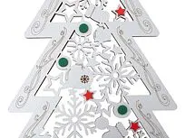 Шкатулка из фанеры в виде елки Firytale , серебристая