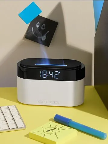 Увлажнитель-ароматизатор с часами и подсветкой ClockWave, белый