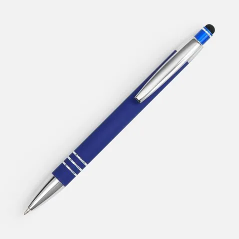 Ручка шариковая Sansen Soft Touch со стилусом, синяя