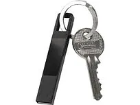 USB 2.0- флешка на 32 Гб c подсветкой логотипа Hook LED, темно-серый, синяя подсветка