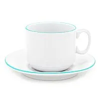 Чайная пара фарфоровая  220см³ экспресс Палитра, зеленый, в коробке