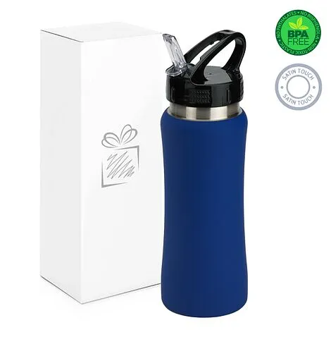 Металлическая термоизолирующая бутылка для воды 600 ml, HB01NB, темно-синий