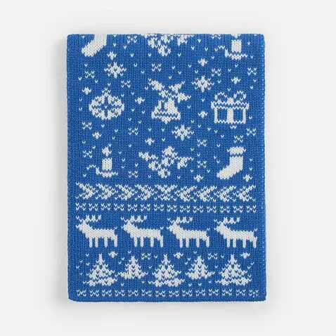 Шарф Holidale, синий с молочным