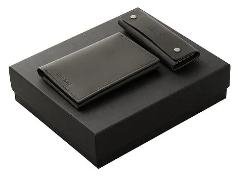 Подарочный набор Long River: обложка для паспорта, ключница, черная коробка