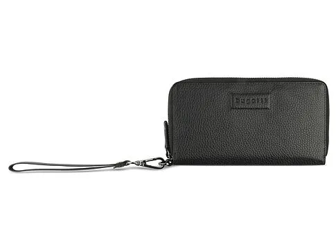 Кошелёк женский BUGATTI Elsa, с защитой данных RFID, чёрный, воловья кожа/полиэстер, 19х3х10,5 см