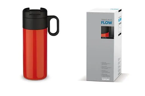 Двухстенная вакуумная бутылка FLOW Toppoint design 400 мл, красный