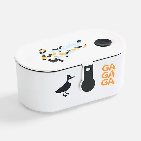 Ланчбокс Lunch Break, белый с черным