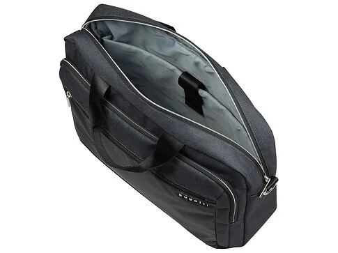 Портфель мужской BUGATTI Sera, антрацитовый, полиэстер, 40х11х34 см