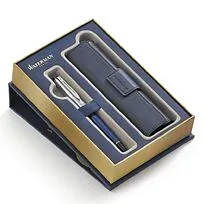 Подарочный набор WATERMAN, состоящий яркой перьевой ручки Wateman Expert 3 DeLuxe Blue Obsession CT и чехла для ручки из качественной экокожи на магнитном замке