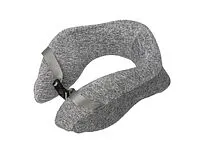 Подушка TORBER, дорожная, с эфектом памяти, серая, полиэстер, 20х27х10 см