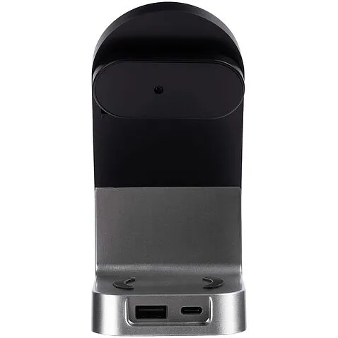 Зарядная станция с часами E-Store для смартфона, часов и наушников, черная