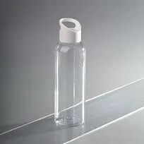 Бутылка для воды Plaske, прозрачная с белой крышкой