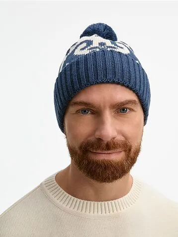Шапка Wintertude, синяя с белым