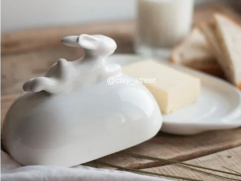 Маслёнка с кроликом, 380 мл, Белый