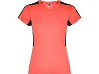 Футболка Suzuka женская, неоновый коралловый/черный