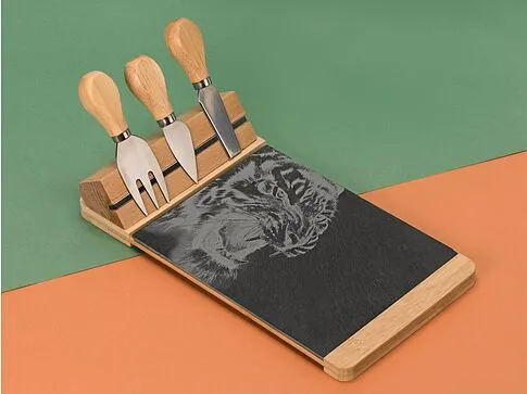 Набор для сыра из сланцевой доски и ножей Bamboo collection Taleggio (Р)