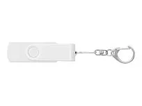 USB-флешка на 32 Гб 3 в 1 поворотный механизм, c двумя дополнительными разъемами MicroUSB и TypeC C с одноцветным металлическим клипом, белый