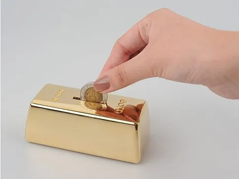 Копилка Слиток золота, золотистый