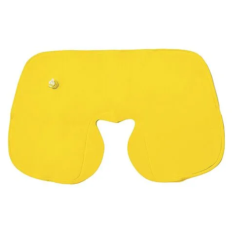 Подушка  надувная дорожная WAY  в футляре; желтый; 43,5х27,5 см; твил