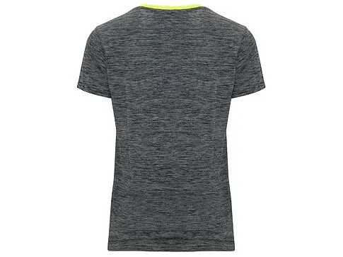 Спортивная футболка Zolder женская, неоновый желтый/меланжевый черный