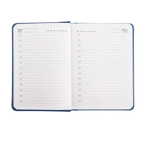 Ежедневник недатированный Joy, А6+,  синий, белый блок, серебряный обрез