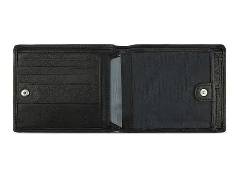 Портмоне BUGATTI Bomba, с защитой данных RFID, чёрное, кожа/полиэстер, 12х2х9,5 см