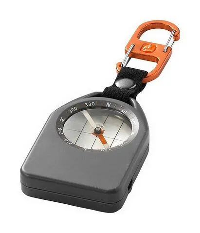 Стильный компас Alverstone со свистком и термометром, серый, оранжевый