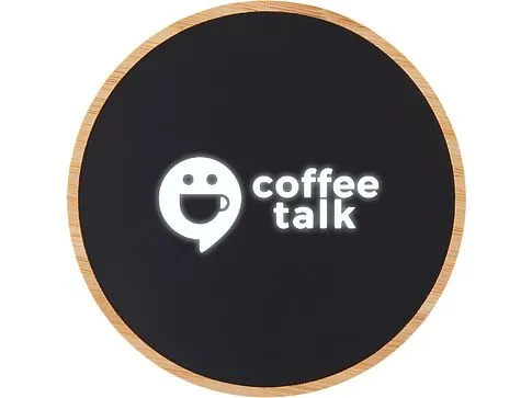 Беспроводное зарядное устройство с подсветкой лого Reedia S3, 15 Вт, бамбук, черный