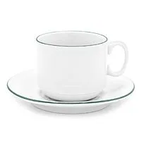 Чайная пара фарфоровая  220см³ экспресс Палитра, зеленый, в коробке