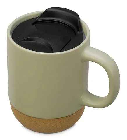 Подарочный набор с кружкой, медом и ложкой для меда, оливковый